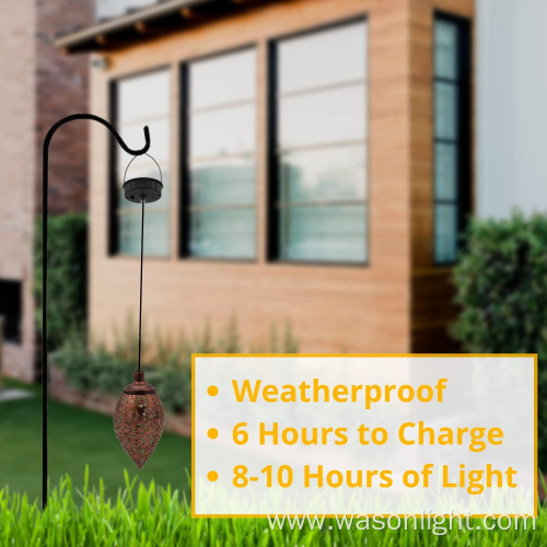 Hanging Solar Lights Solar Lantern LED Garden Lights Metal Lamp Waterproof for Outdoor Hanging Decor